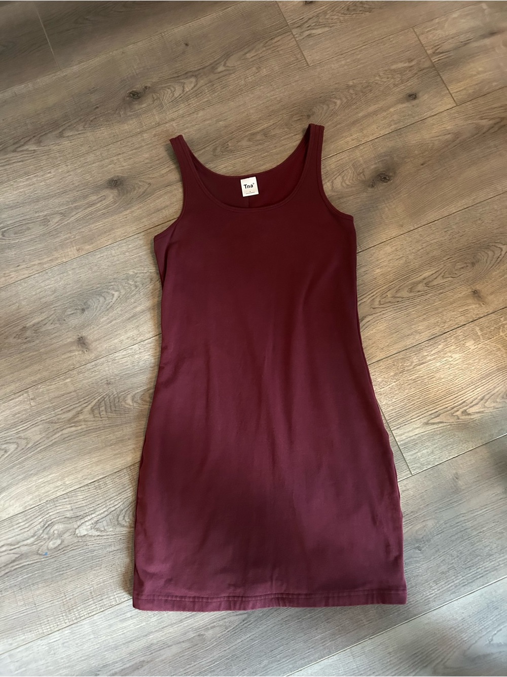 TNA Maroon Scoop Tank Mini Dress